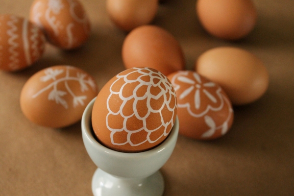 Thread Bears® Blog / He is risen! White paint pen on farm fresh eggs