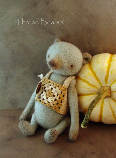 Felted, fulled blue bear4 by Sue Aucoin Thread Bears®